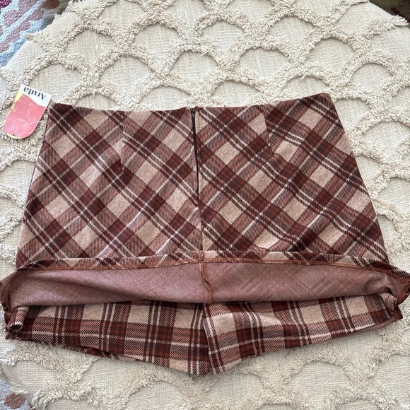 NWT Arula Paris Mini Skort Size 0X Plus Soft Flannel Plaid Zip Back Stretch Fall - Picture 5 of 5